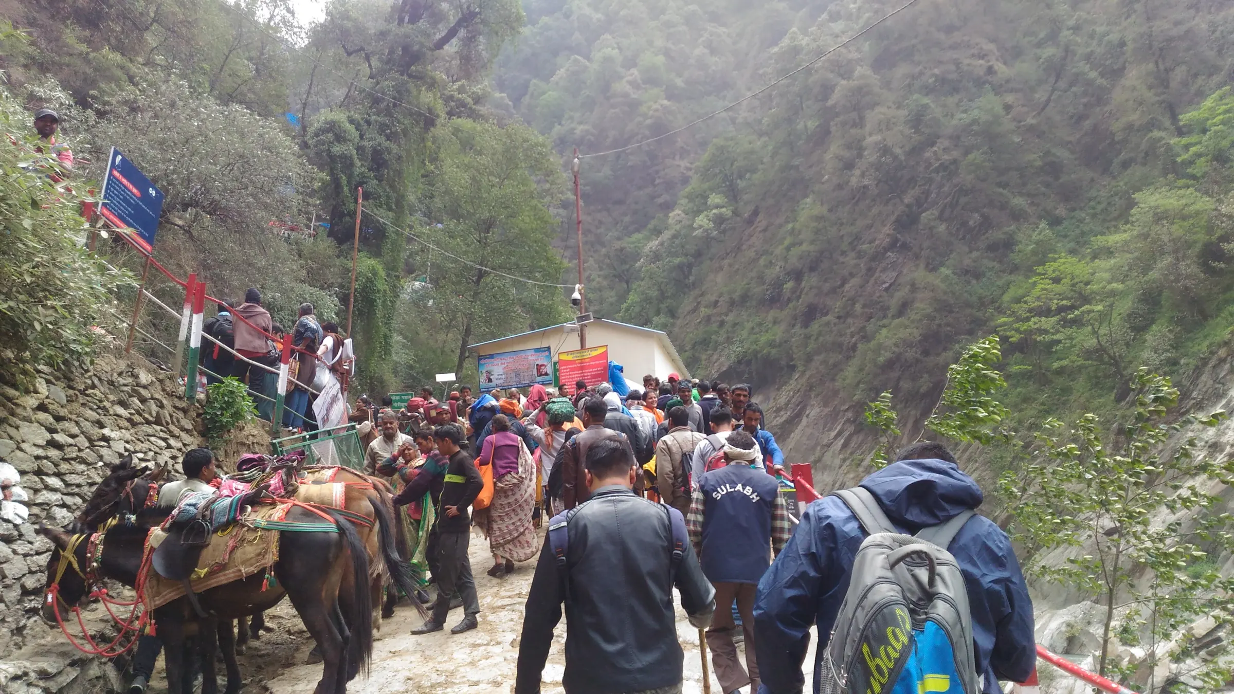 The pilgrim trail from Gaurikund towards Kedarnath